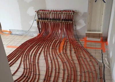Installation sanitaire pendant des travaux de plomberie