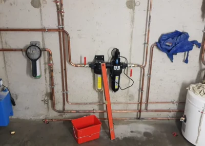 Raccordements de plomberie sur installation intérieure